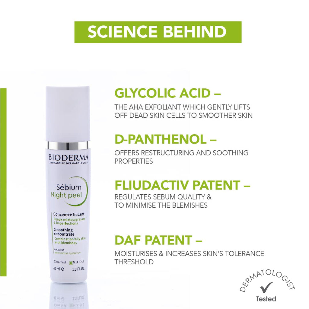 Bioderma Sebium Night Peel Smoothing Concentrate, 40ml