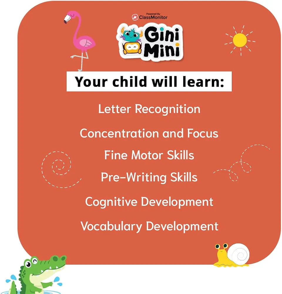 GiniMiniTrace Erase & Learn – 68 Pre-Writing Activity Cards for Kids 3–6 Tracing Counting Play-Doh Rewritable Travel-Friendly Fine Motor Skill Toy & Educational Gift Set