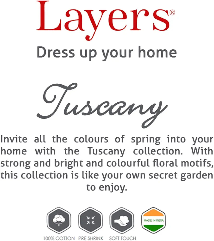 Layers Tuscany Repeat Cotton 104 TC Single Bedsheet Set Green