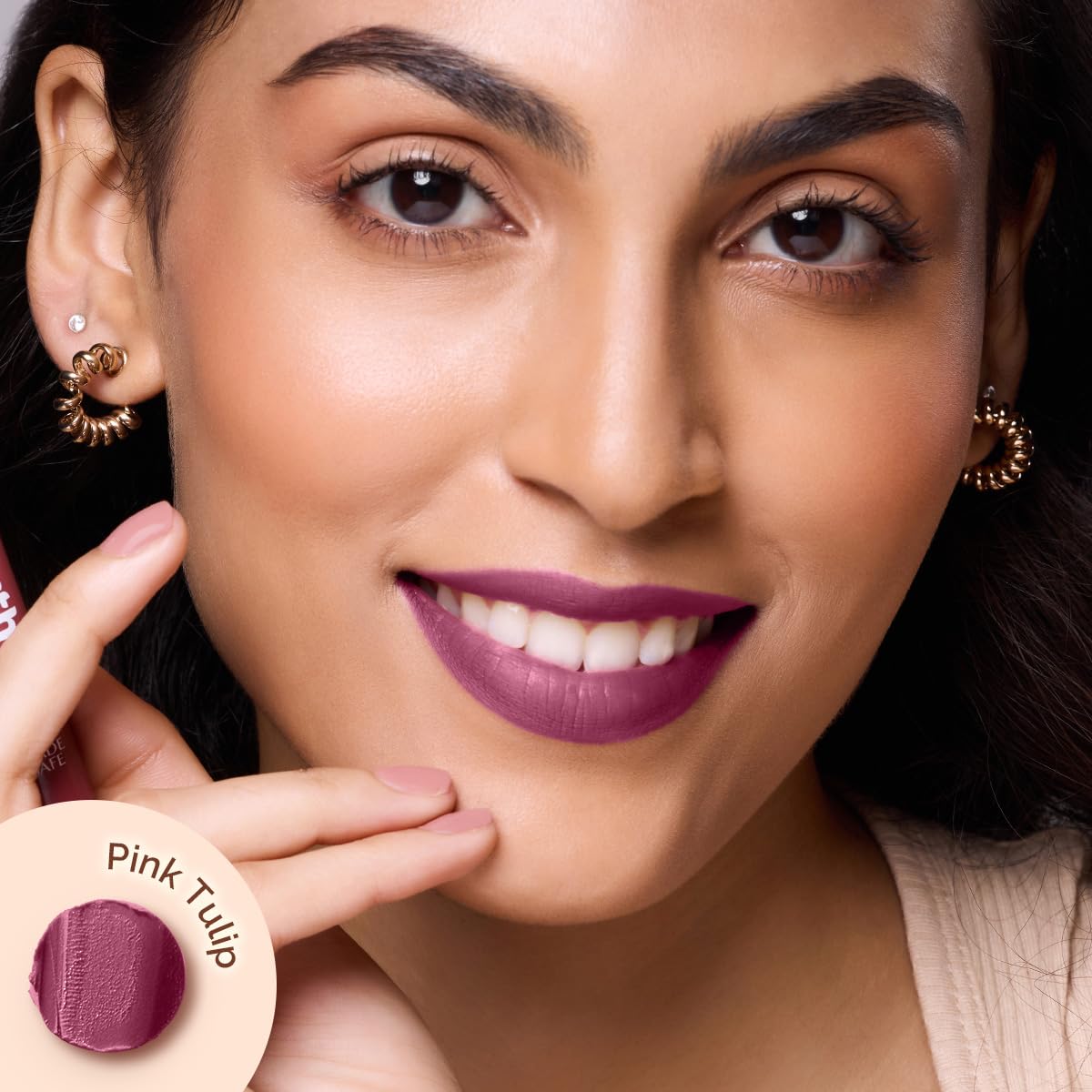 Mamaearth Moisture Matte Longstay Mini Lipstick with Avocado Oil & Vitamin E for 12 Hour Long Stay-08 Pink Tulip - 0.7 g