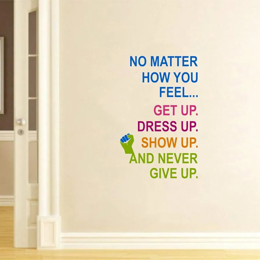 Decal O Decal Vinyl Never Give Up Motivational Quotes Wall Stickers self-adhesive 10 x 55 cm