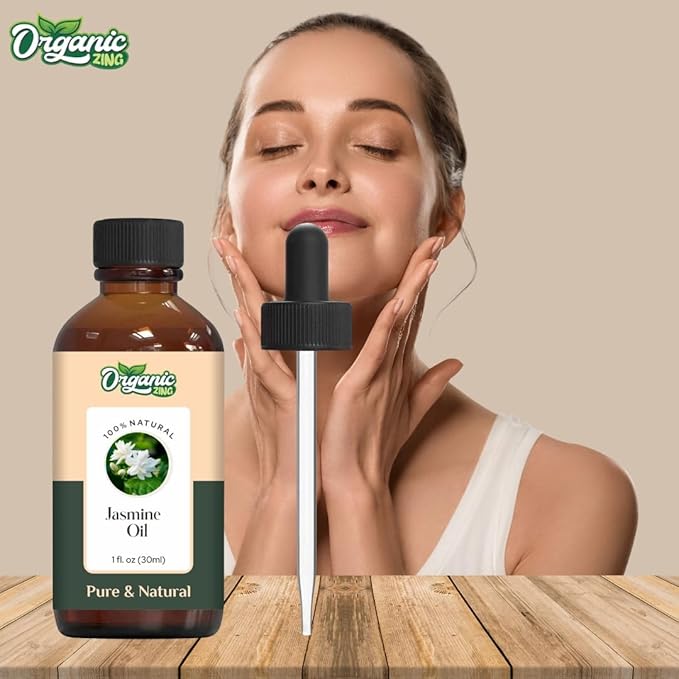 Organic Zing Jasmine (Jasminum Officinale) Oil | Essential Oil for Skincare, Massage, Aroma and Diffusers - 30 Ml