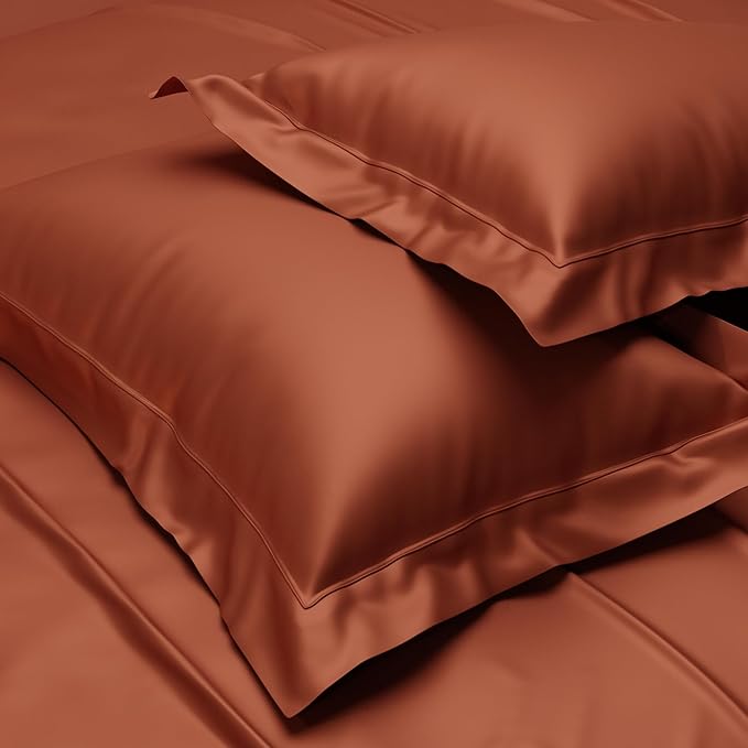 Stoa Paris Pillow Covers Set of 2 Pieces Satin Pillow Covers Colour Melted Caramel