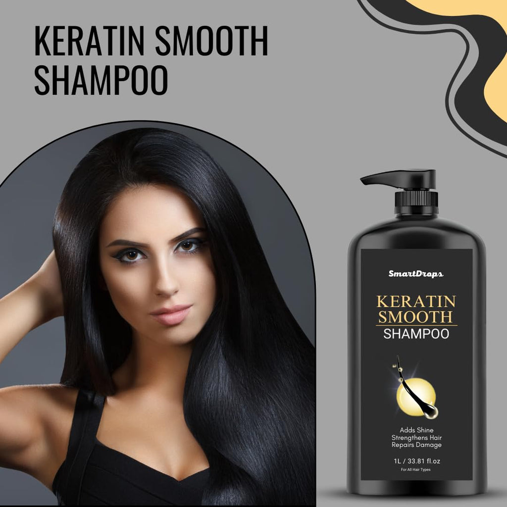 Smartdrops Shampoo 1 Litre for Frizzy & Dry Hair | Dandruff Care & Hair Fall Control Shampoo | Women’s Hair Shampoo | Pack of 1