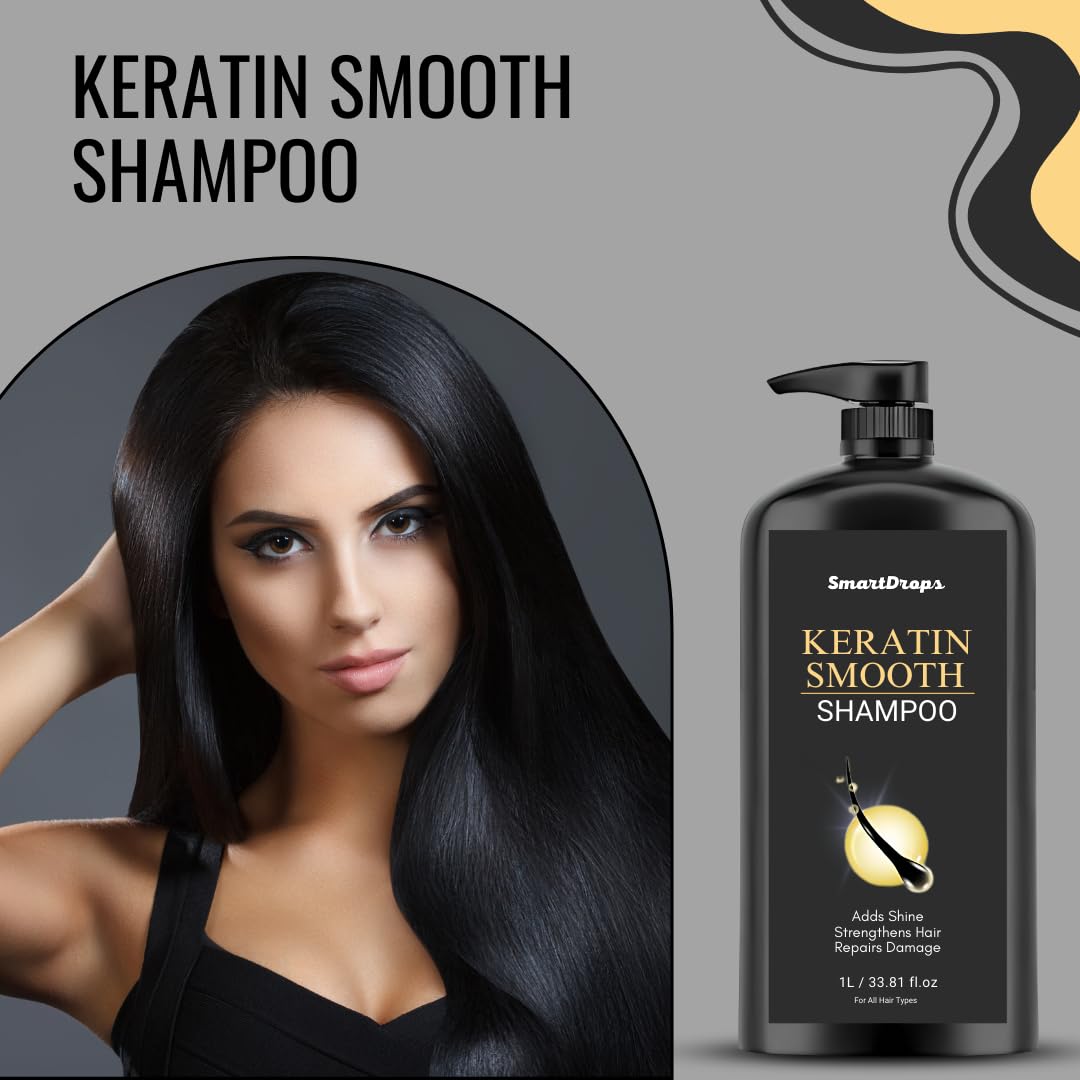 Smartdrops Shampoo 1 Litre for Frizzy & Dry Hair | Dandruff Care & Hair Fall Control Shampoo | Women’s Hair Shampoo | Pack of 1