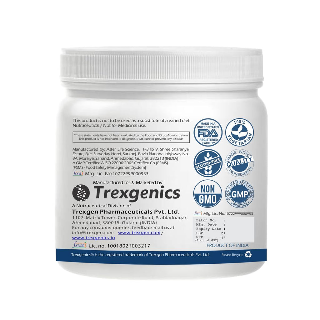 Trexgenics GLYCINE Pure Powder (100 Servings) Neurotransmitter, Skin, Calmness, Sleep, Relaxation Support (250 Gram)