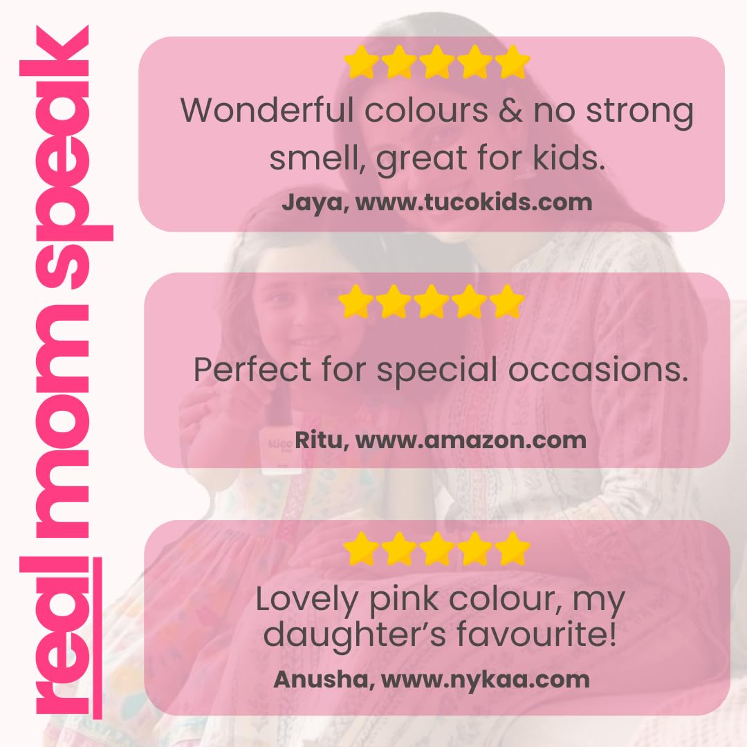 TucoÂ® Kids Water Based Safe Nail Polish for girls | Easy to Peel Off, Non Toxic, Natural & Safe for Kids | Play Safe with Chemical Free Nails for Daughters | Pack of 1x5ml | Pink
