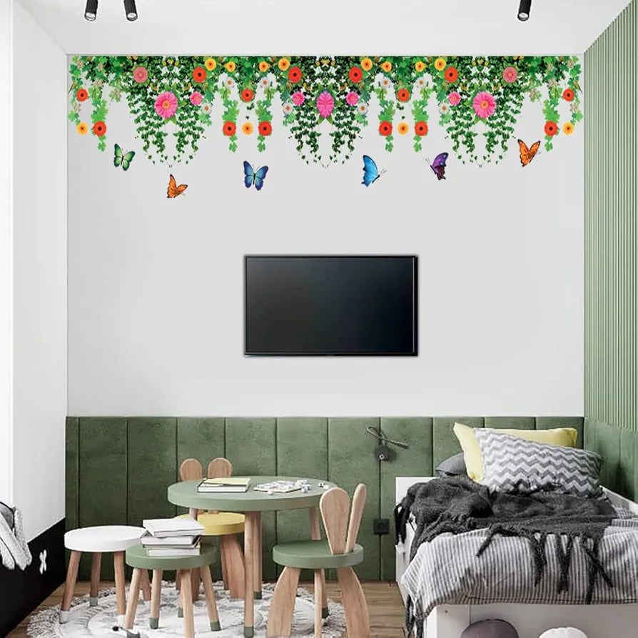 Rangoli Pvc New Modern Art Grass Decoration Large Wall Reusable Self-Adhesive Sticker Size-50Cm*70Cm