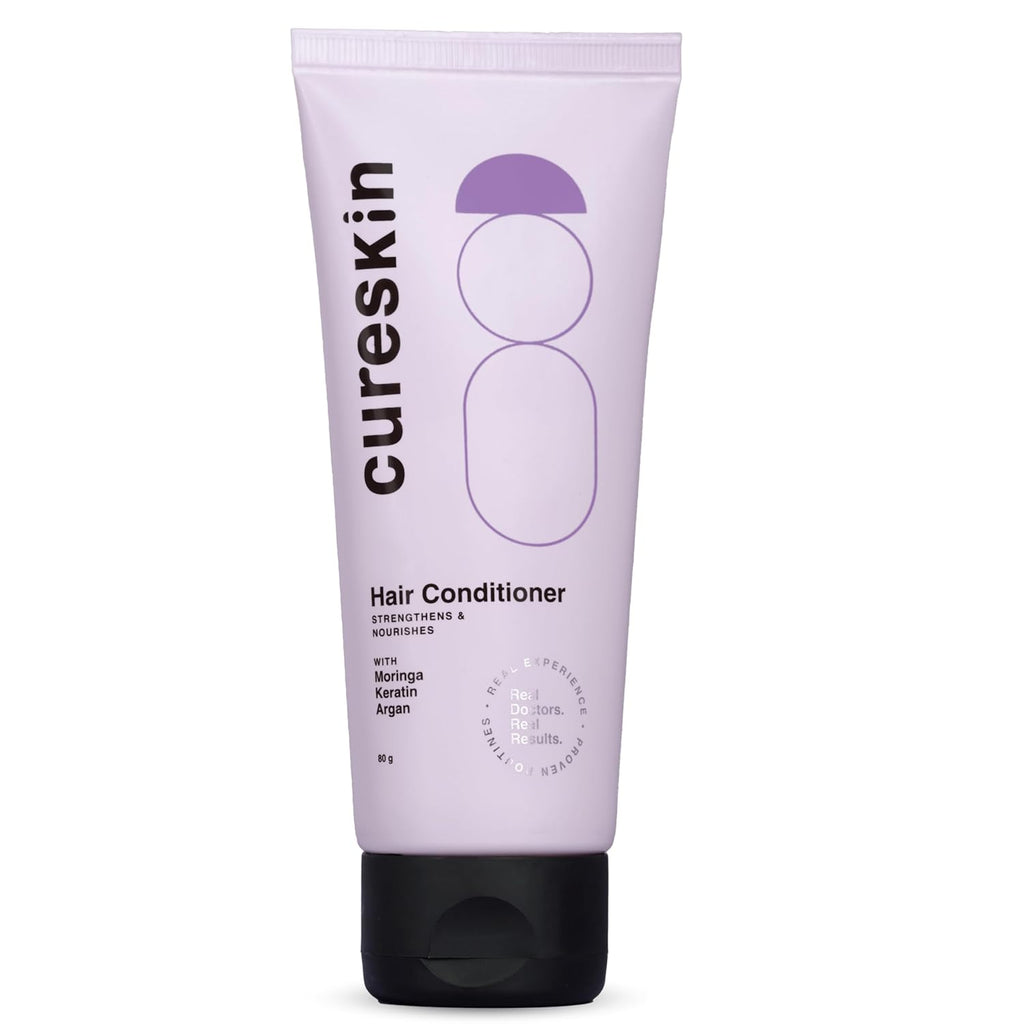 Cureskin Keratin Smooth Conditioner With Moringa, Keratin And Argan | Strenghtens And Nourishes For Damaged Hair, 80 Gram (Pack Of 1)