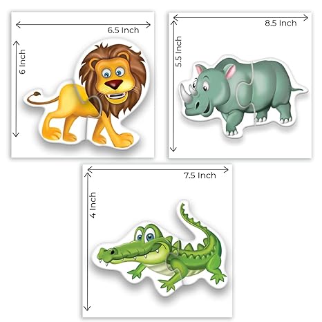 Toykraftt 2 Piece Puzzles For Kids Age Of 2-3 Years Educational Toys My First Jungle Animal