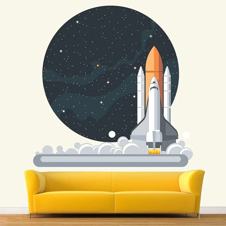 StickMe Spaceship Rocket Lanch Baby Kids Learning Education Wall Sticker -SM474