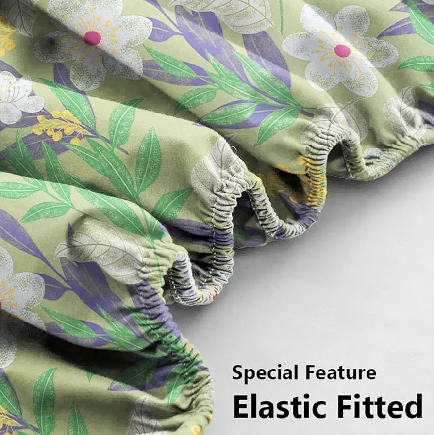 Homekart Premium Microfiber Elastic Fitted Bedsheets with 2 King Size Pillow Covers Double Bed with 180 TC Supersoft