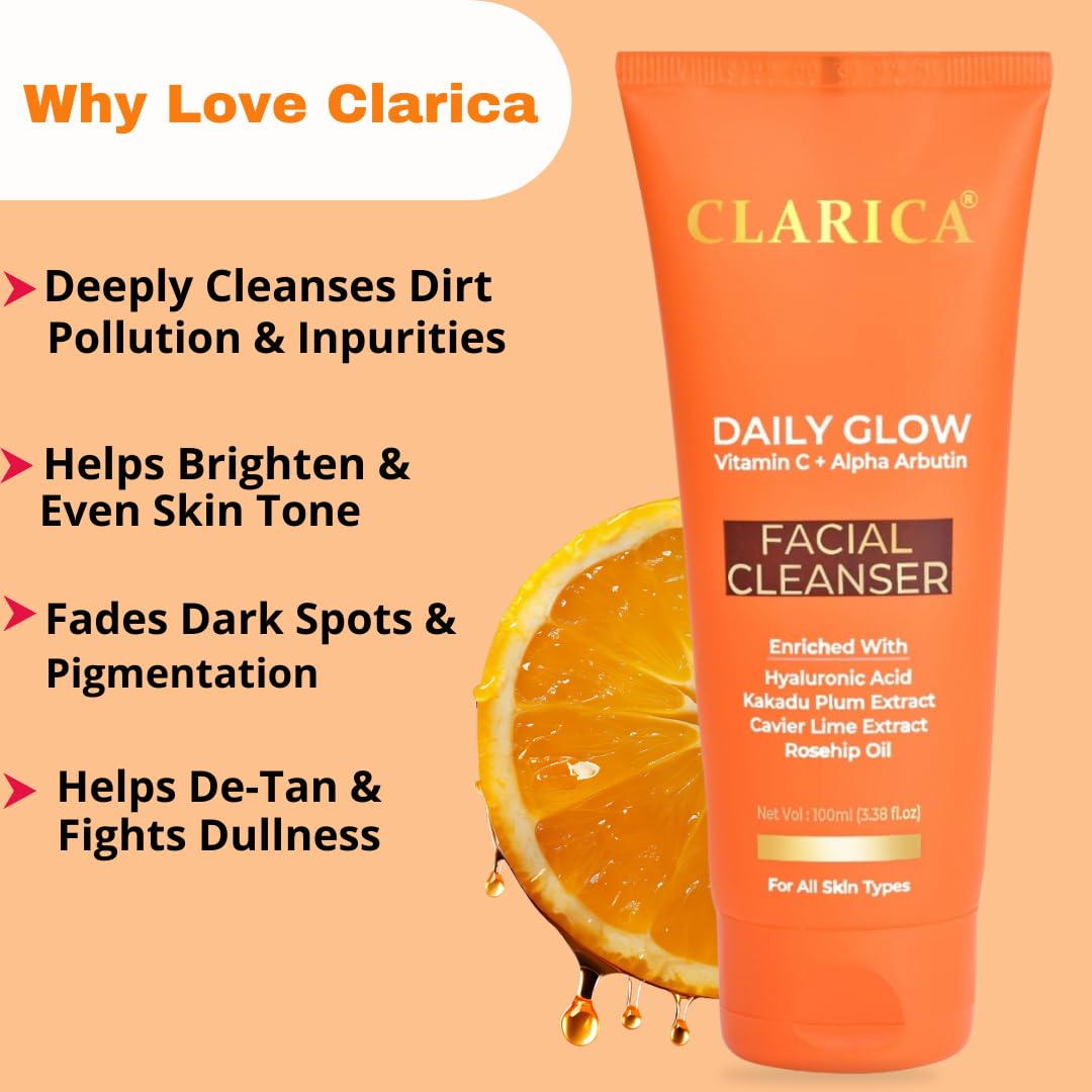 Clarica Vitamin C and Alpha Arbutin Brightening Face Wash - 100 ml