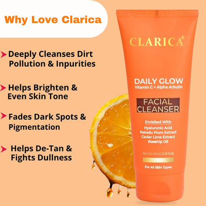Clarica Vitamin C and Alpha Arbutin Brightening Face Wash - 100 ml
