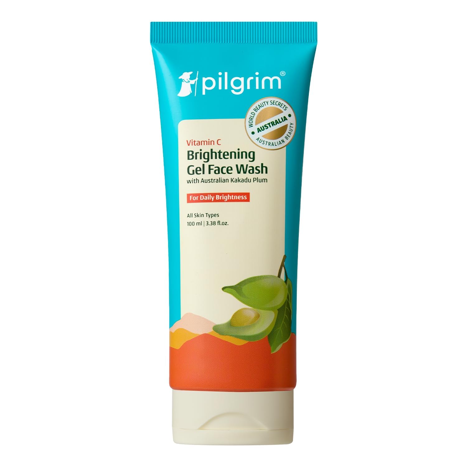Pilgrim Australian Vitamin C Gel Face Wash for glowing skin with Kakadu Plum & Lime Pearlâ„¢ | Face wash for dry & radiant skin | Women & Men | 100 ml