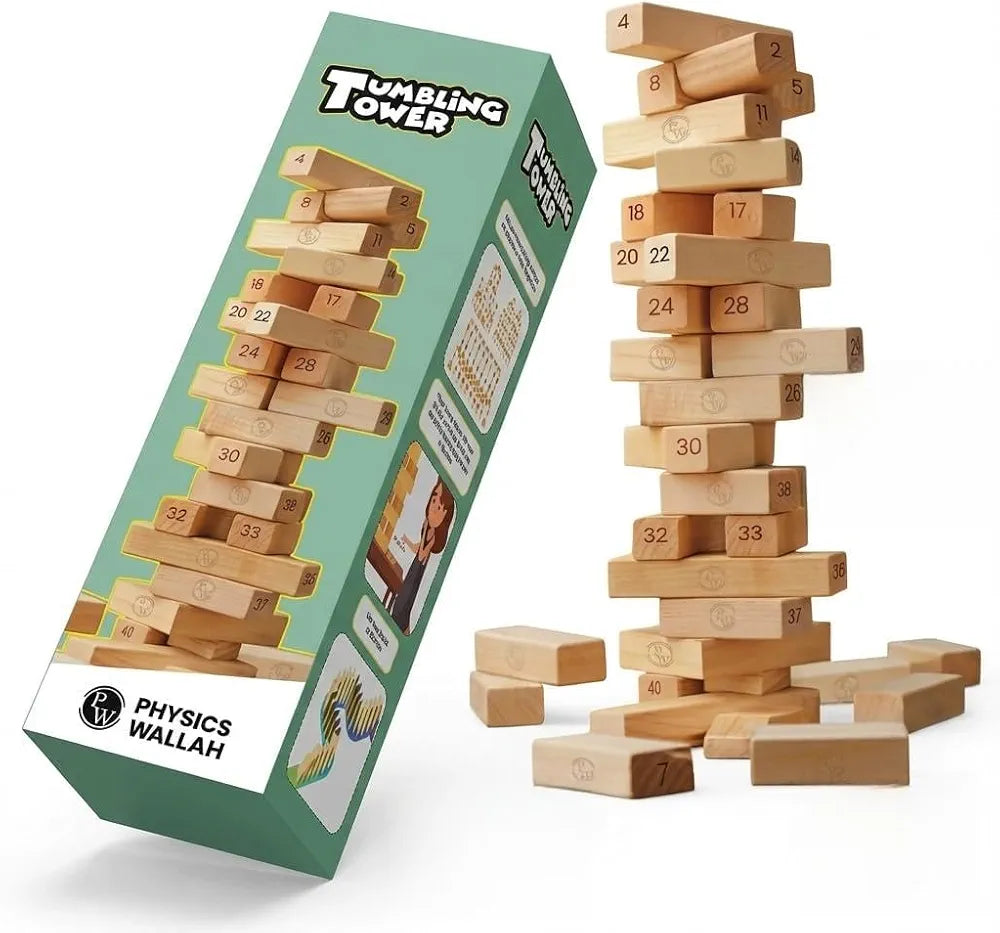 PW Tumbling Tower Premium Stacking Tower Game for Kids, Adult & Family Improves Strategic Thinking Fine Motor Skills