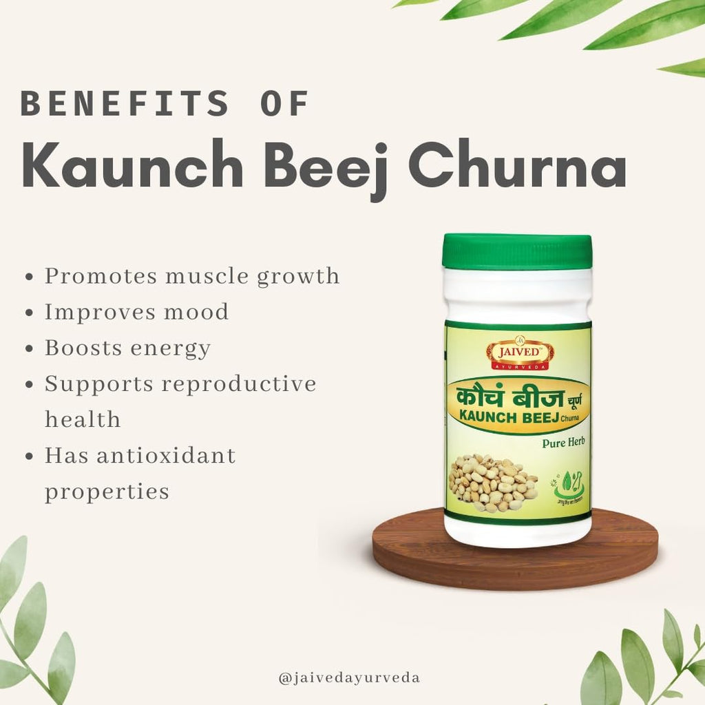 Jaived Ayurveda Konch Beej Churna | Vitality Boost & Wellness Support | 100 Gms | Pack of 3