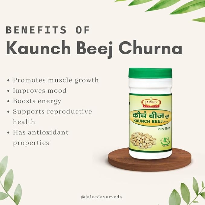 Jaived Ayurveda Konch Beej Churna | Vitality Boost & Wellness Support | 100 Gms | Pack of 2