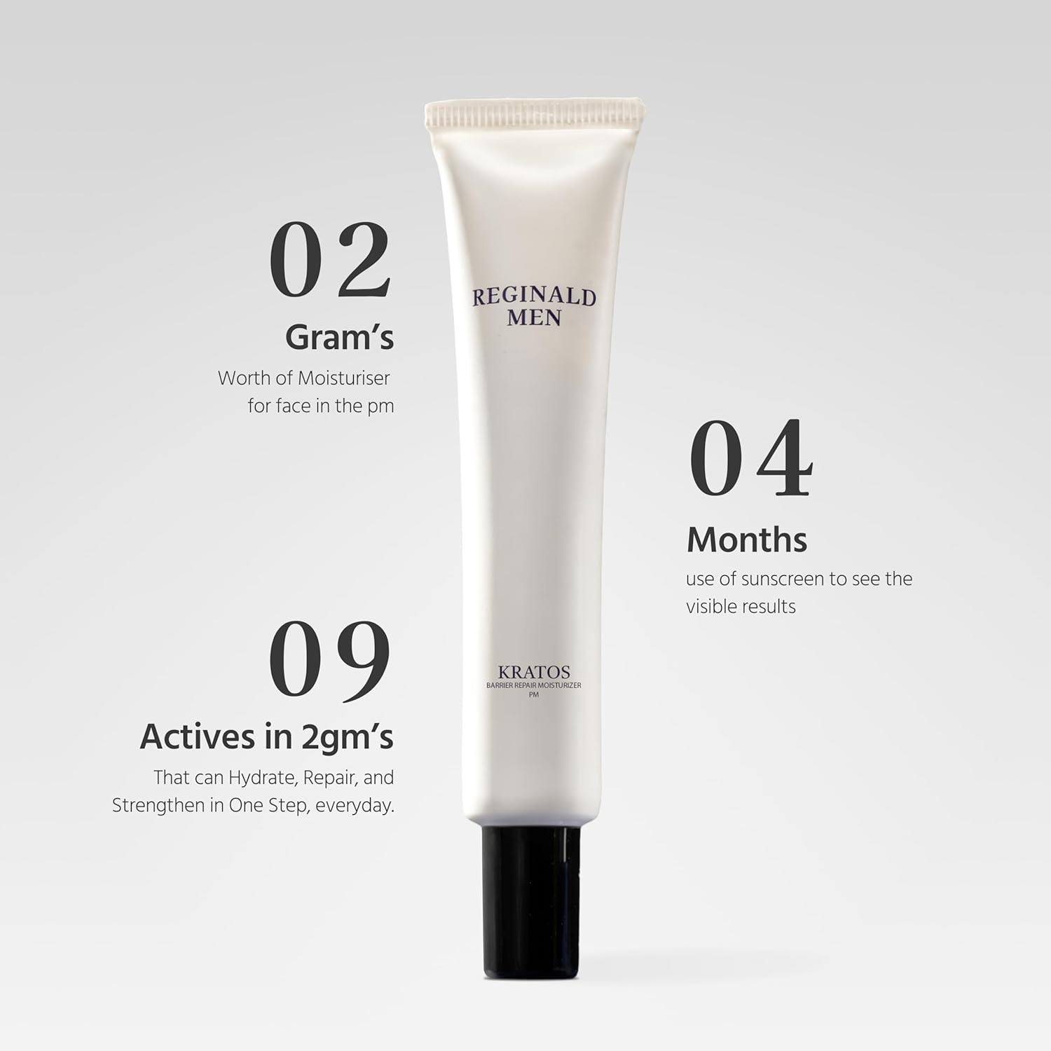 Reginald Men Barrier Repair Moisturizer For Normal, Dry, Combination & Sensitive Skin | 24-Hour Hydration with 9 actives | Repairs Damaged Skin |Non Oily & Non Sticky, 50g
