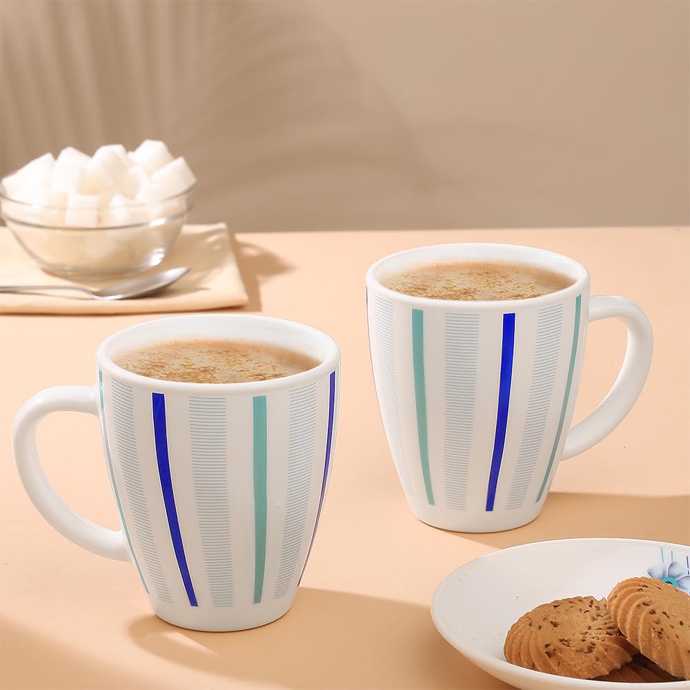 Larah by Borosil Blue Strip 390 Ml Mug