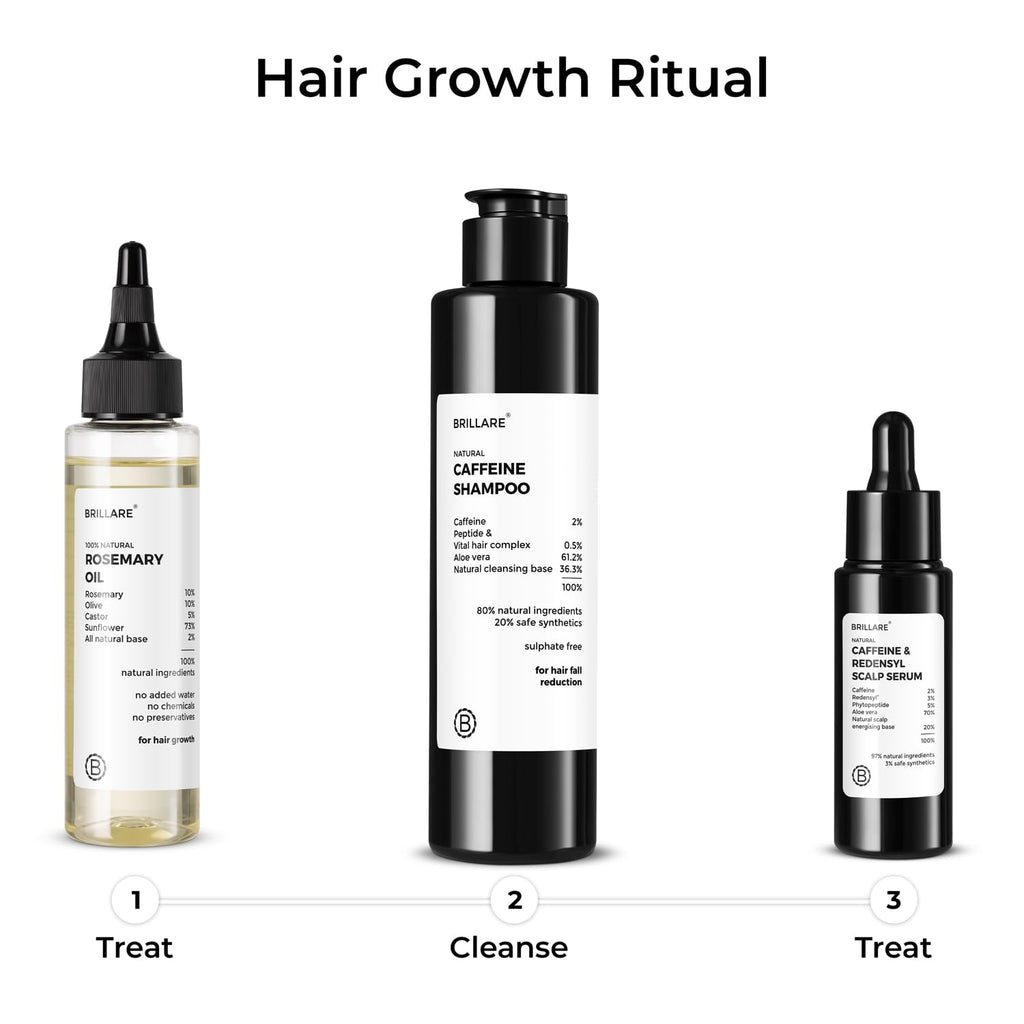 Brillare 10% Rosemary Hair Oil for Hair Growth with 10% Olive Oil & 5% Castor oil | Reduces Hair Fall | Strengthens Hair | Visible Results in 4 Weeks.
