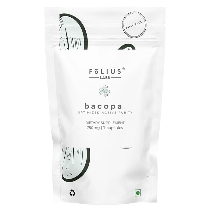 Folius Labs Bacopa Monnieri  750mg Organic Herbal Supplement - 7 caps