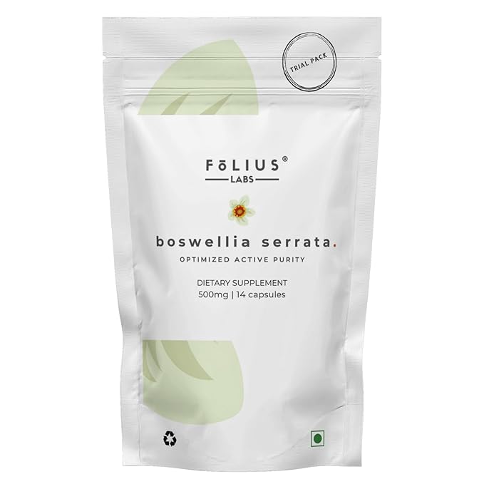Folius Labs Boswellia Serrata Extract Supplement 500mg (Trial Pack) - 14 caps