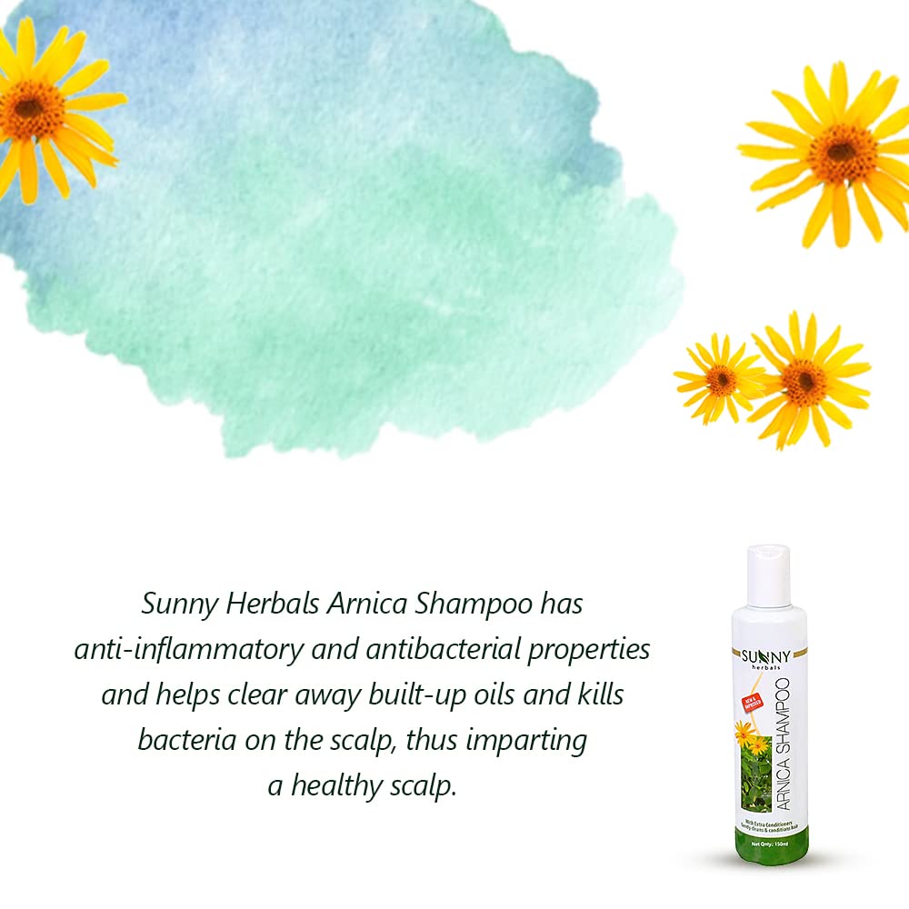 Sunny Herbals New & Improved pH Balanced Arnica Shampoo For Soft Lustrous & Healthy Hair - 250 ml (Pack of 2