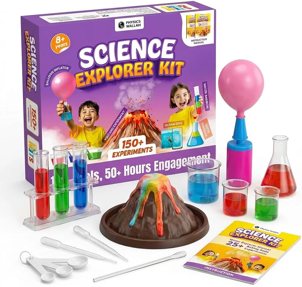PW Science Explorer Kit for Kids 8+, 150+ STEM Experiments with Step-by-Step Manual, DIY Science Projects Educational Learning Toy