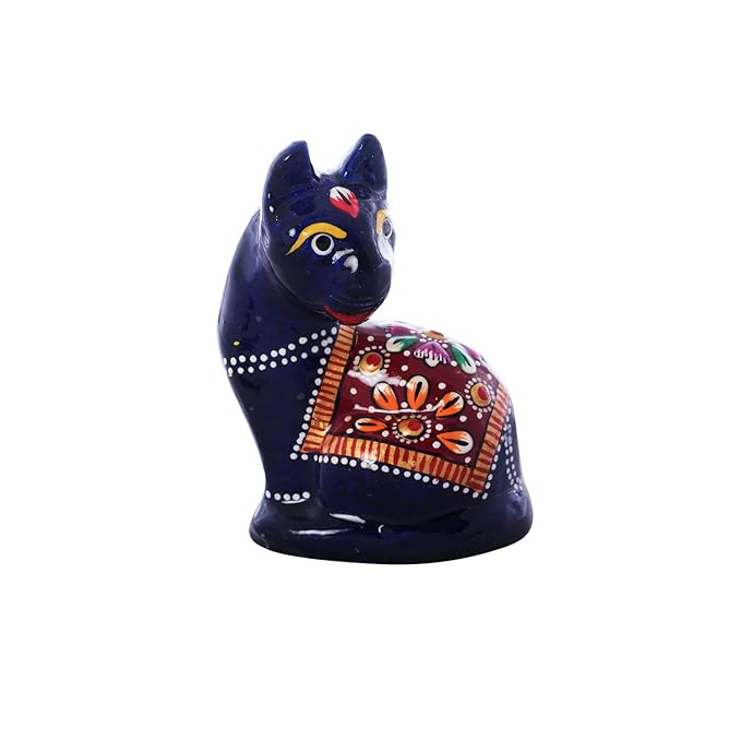 Ecraftindia Meenakari Colorful Cat Figurine