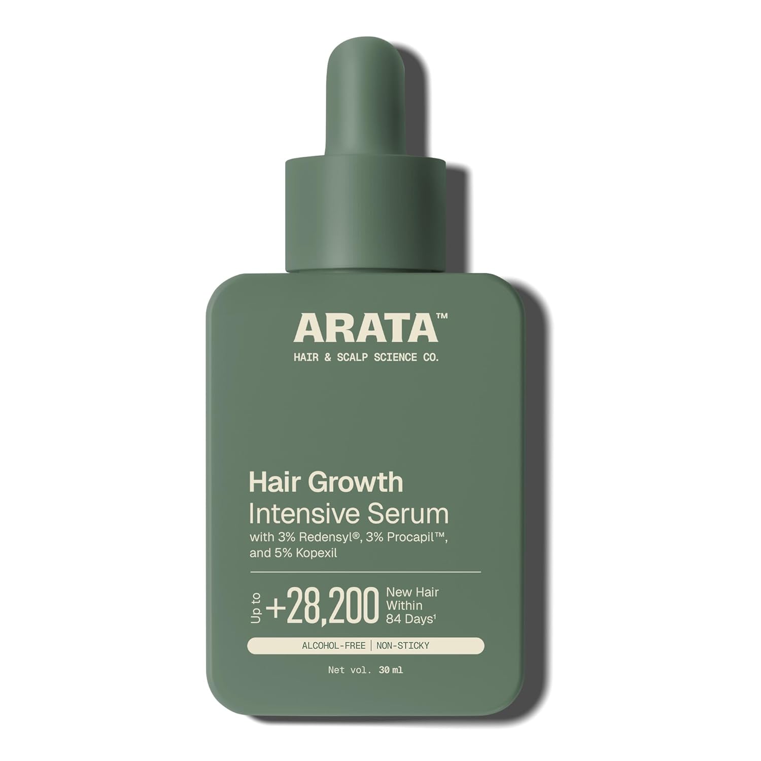 Arata Hair Growth Serum 3% Redensyl, 3% Procapil & 5% Kopexil Infused with Coffee, Onion & Rice Water | Boosts New Growth & Controls Hairfall | Hair Growth Serum for Scalp | Clinically Proven | Derma Tested | For Men & Women | 30ml