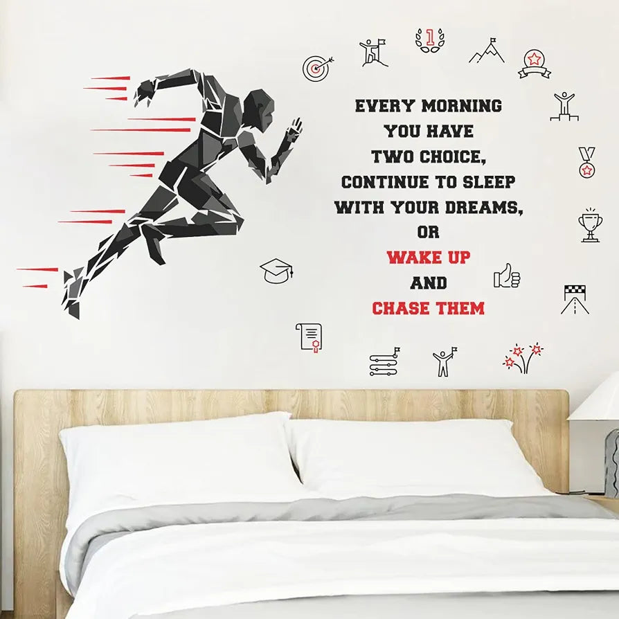 StickMe Gym Fitness Work Bodybuilding Office Sports Workout Boxing Inspiration Quotes Wall Sticker Premium Large Black - 240 x 140 cm