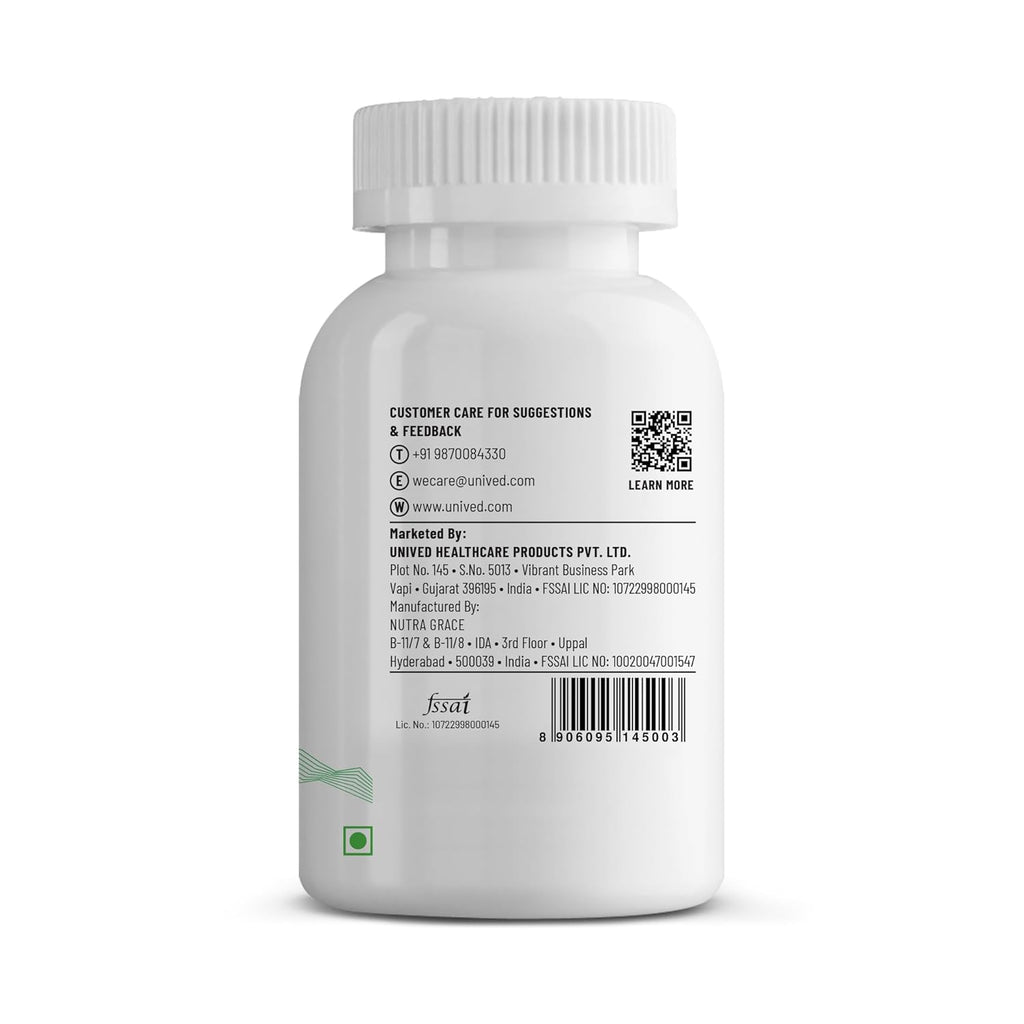 Unived Ovegha 60 | Algae-Derived Omega-3 | 600mg DHA Per Serving (highest DHA/serving) | Vegan, No Fish Oil | Brain, Heart, Skin, Join, Hair, Eye & Prenatal Support | 60 Capsules