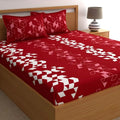 Dreamscape Cotton King Bedsheet with 2 Pillow Covers Red