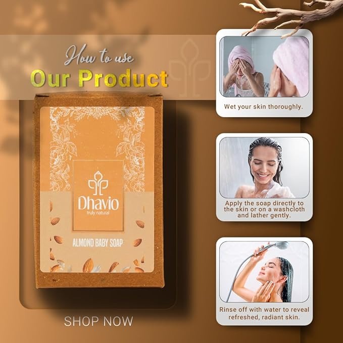 Dhavio Almond Baby Soap - 100 gms