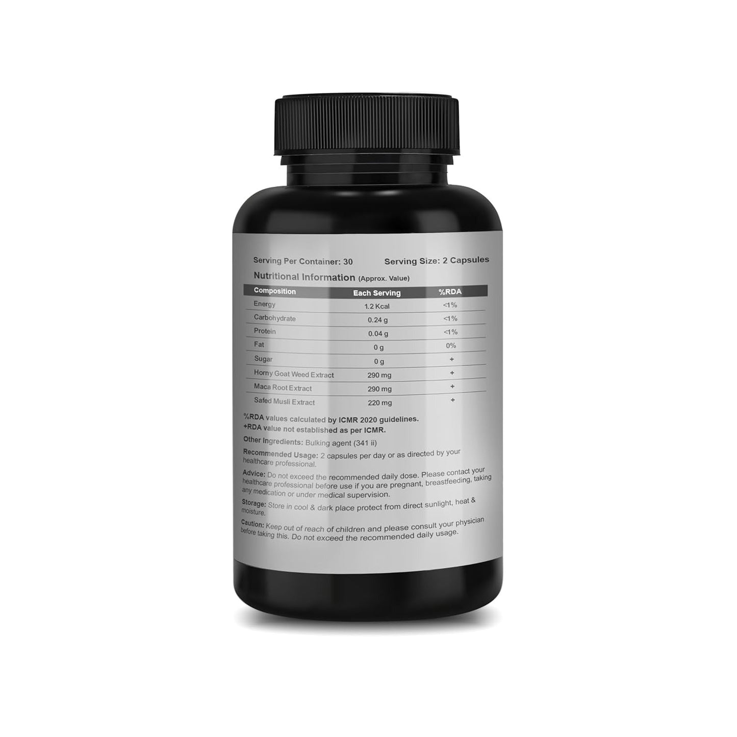 Cureforever Horney Goat Weed With Maca Root & Safed Musli Extract - 60 Veg Caps