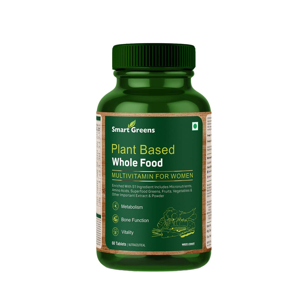 Plant Based Wholefood Multivitamin for Women Enriched with 51 Ingredients Includes Micronutrients, Amino Acids, Superfood Greens, Fruits, Vegetables & other Extract & Powder â€“ 60 Tablets