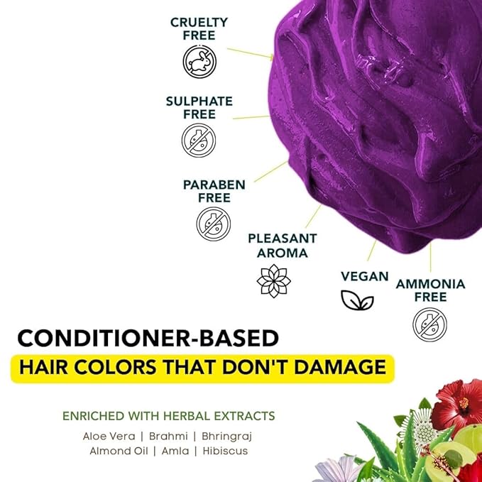 Paradyes Top-up Semi-permanent Amethyst Plum Diy Conditioner Based Hair Colour - 120 Gms