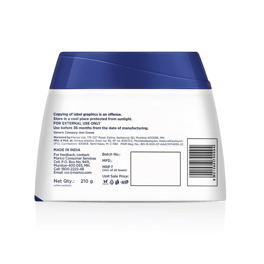 Parachute Advanced Coconut & Rosemary Hair Cream 210ml | Anti â€“ HairFall | 10X Breakage Reduction | 2X Smoother, Softer | For Men & Women