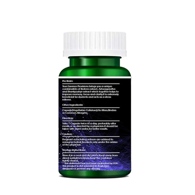 True Essence Research Foundation Pro Brain with Brahmi - 60 caps