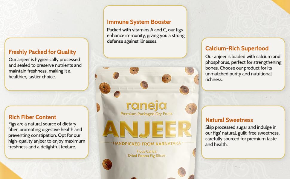 RANEJA Premium Dried Afghani Anjeer 400g | 100% Natural Healthy Snack Rich in Essential Nutrients | Perfect for Daily Snacking, Breakfast, Baking & Smoothies | Hygienically Packed