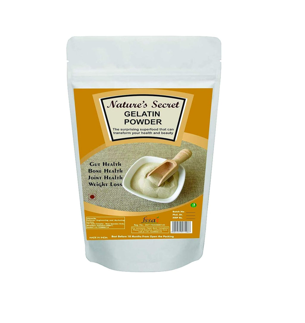 Nature's Secret Gelatine Powder |Size 450 Gm| 99% Protein | FSSAI Approved | Spl. for Making DIY Sweet & Jam, DIY Peel Off Mask, Blackheads & Whiteheads Remover | Effective for Joint Pain