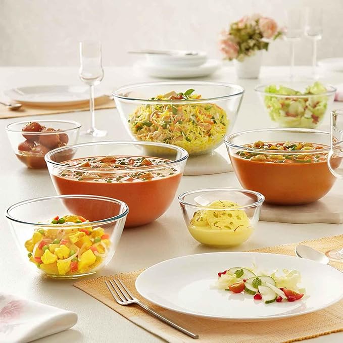 Borosil 3.5 L Serving & Mixing Borosilicate Glass Bowl | Multipurpose Round Bowl for Kitchen & Dinning