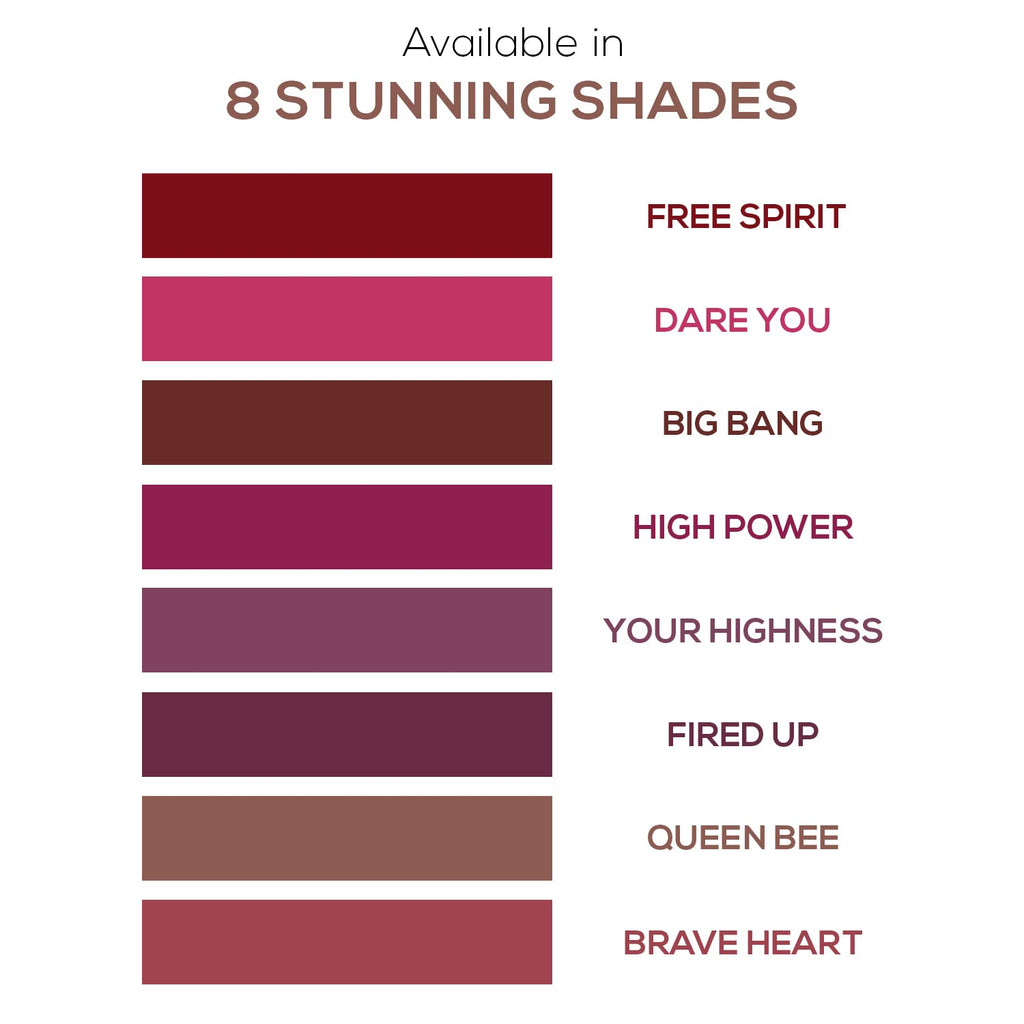 RENEE Stunner Matte Lipstick - Queen Bee 4gm| Intense Color Pay Off, Full Coverage Long Lasting Weightless Velvety Formula with One Swipe Application| Enriched with Vitamin E & Hyaluronic Acid