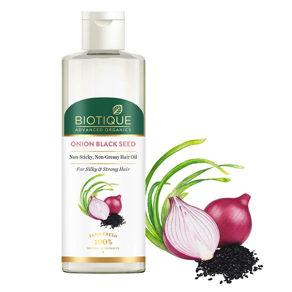 Biotique Onion Black Seed Hair Oil for Silky and Strong Hair, 200ml