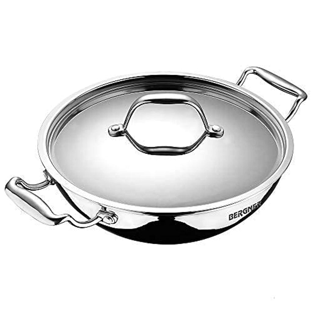 Bergner Argent Triply 34 Cm Deep Kadai