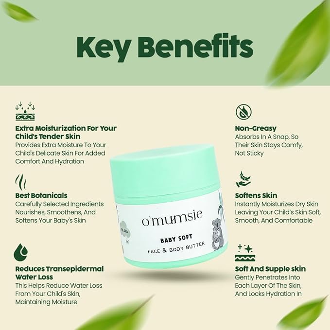 O'mumsie Baby Soft Body Butter Moisturizer Lotion - 100 gms Each (Pack of 2)