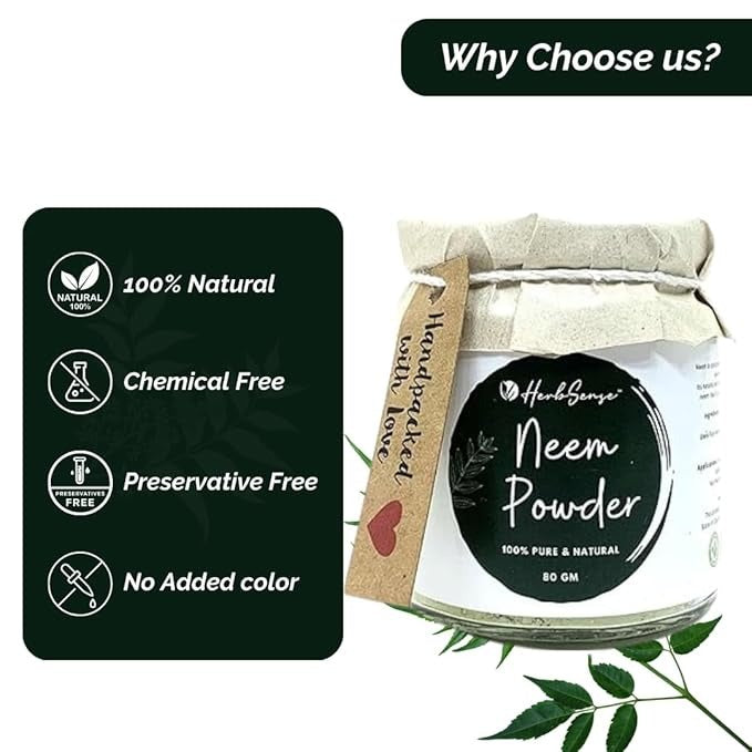 Herbsense Pure Neem Leaves Powder - 80 gms