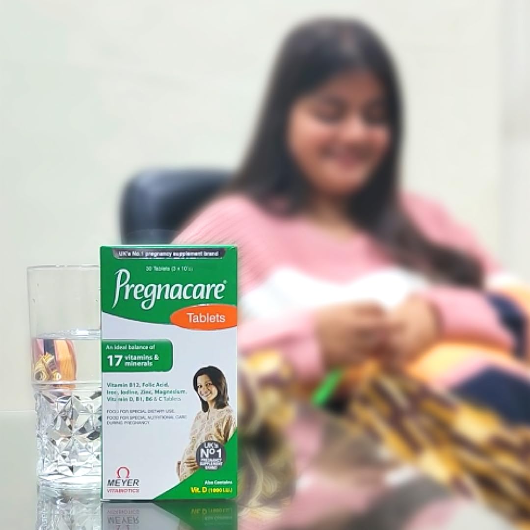 Pregnacare Multivitamin tablets for women with 17 vitamins, Iron, Vitamin B12, Folic acid for healthy & nutritional care during pregnancy | Gluten free vegetarian multivitamin tablets