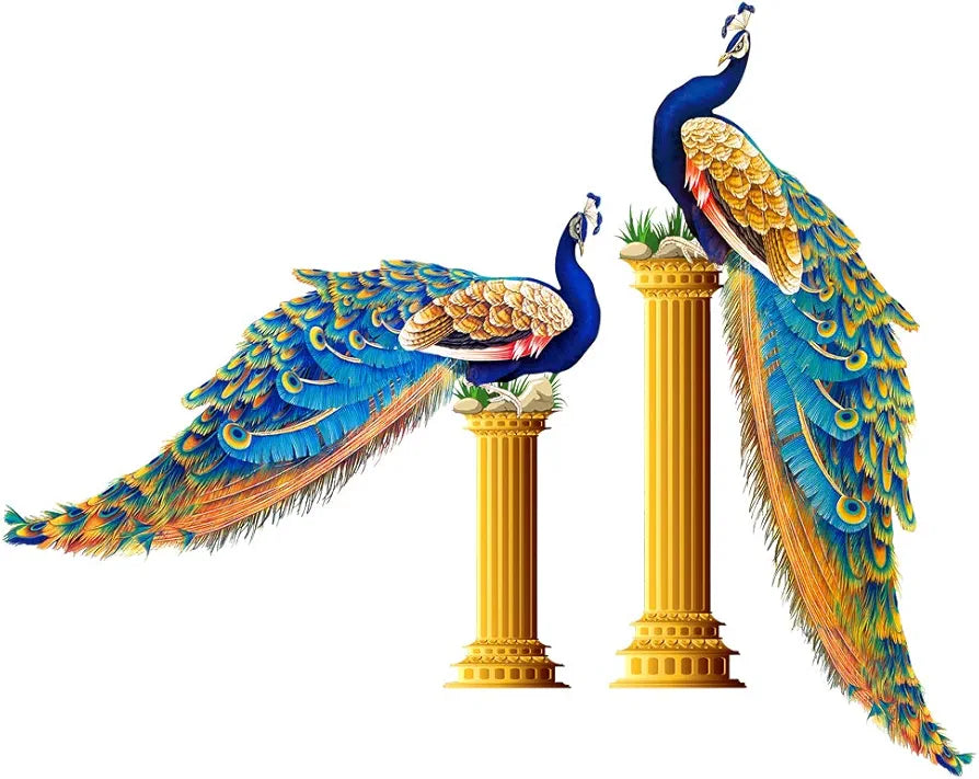 Rangoli Vinyl Birds Wall Sticker Multicolour 1.96 X 20.86 X 1.96 Inches